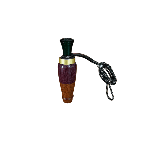 Purpleheart & Ebiara Hand-Turned Double Reed Duck Call — J. Baker Louisiana
