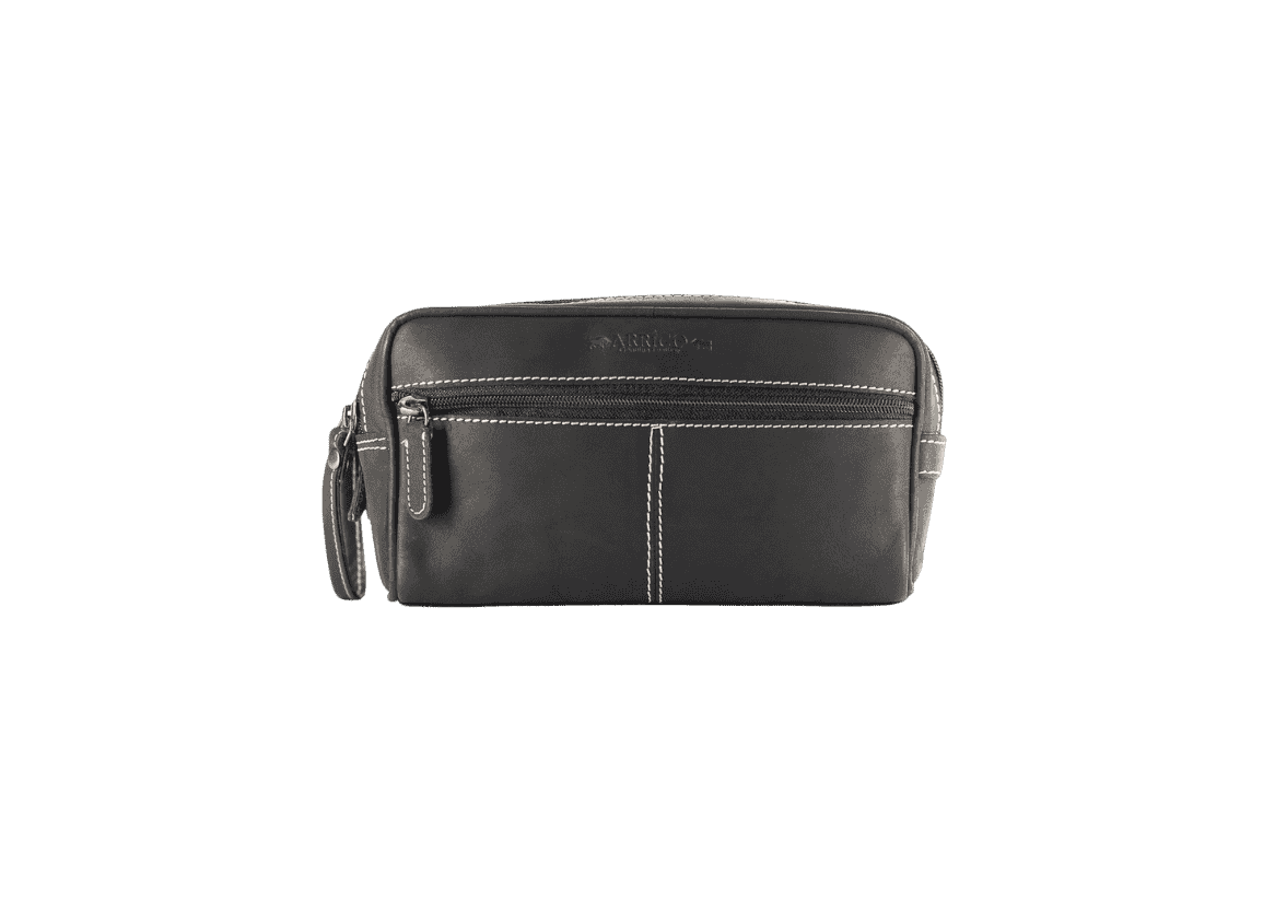 Arrigo Leather Men's Dopp Kit — Black