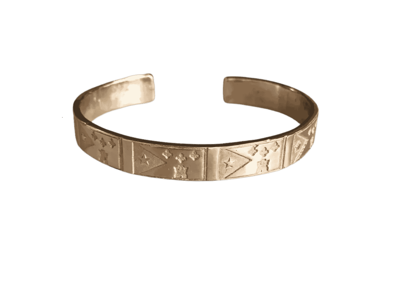 Acadiana Flag Cuff Bracelet — MIMOSA Handcrafted Jewelry
