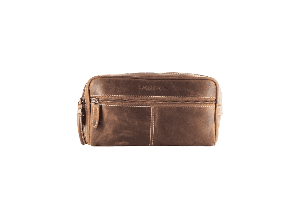 Arrigo Leather Men's Dopp Kit — Cognac