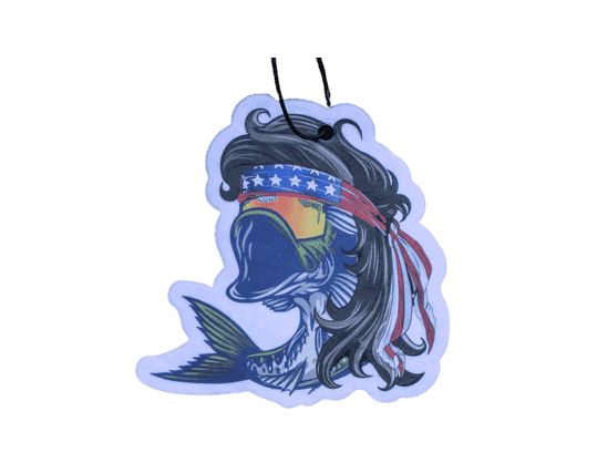 Mullet bass Scent South air freshener with bold fish design, Cool Water scent, fresh aquatic fragrance for car, truck, or fishing enthusiasts