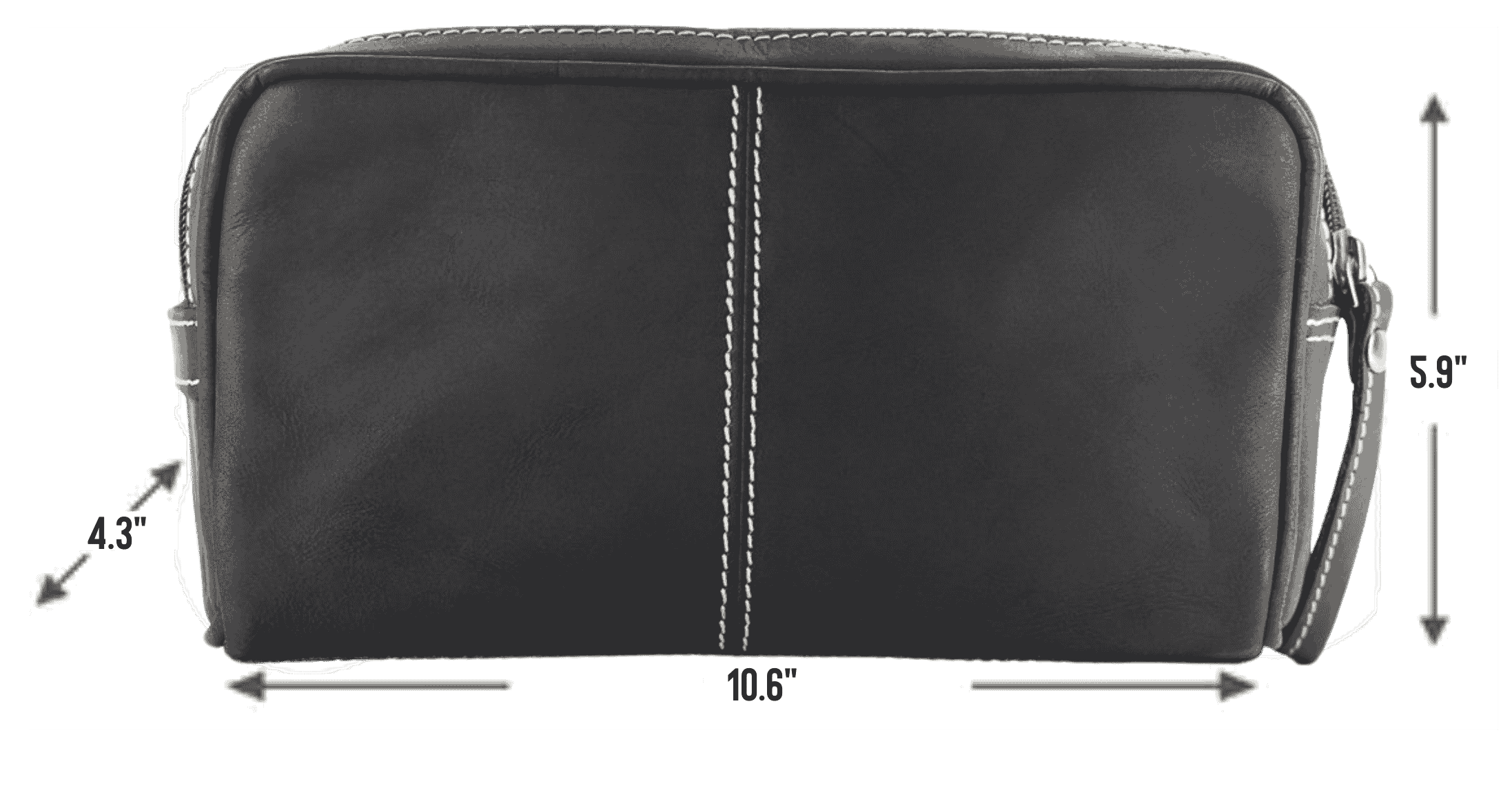 Arrigo Leather Men's Toiletry Bag - Black (Size).png