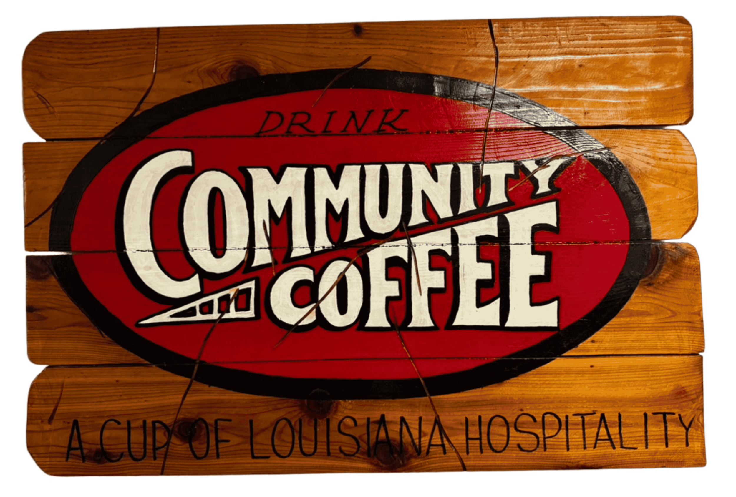 Community Coffee Reclaimed Wood Sign