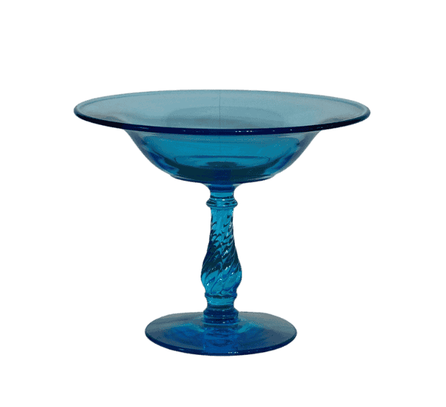 Antique Blue Glass Compote / Candy Dish