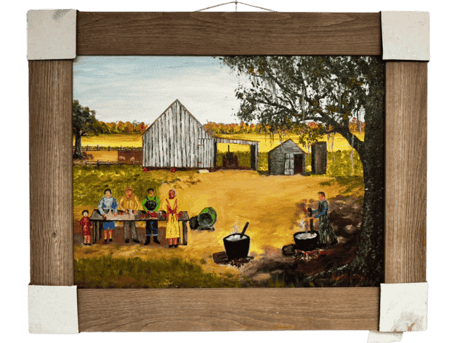 Cajun Boucherie Scene — Acrylic Painting by Beverly Lafleur