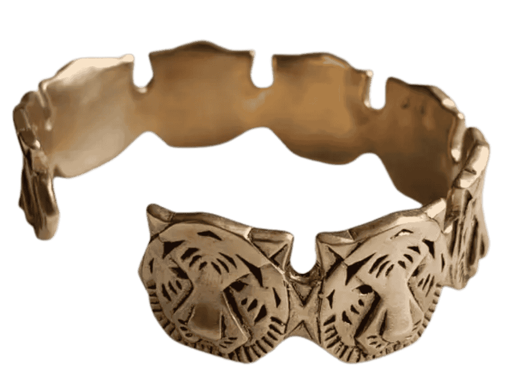Tiger cuff bracelet by MIMOSA inspired by tiger symbolism and South Louisiana pride.