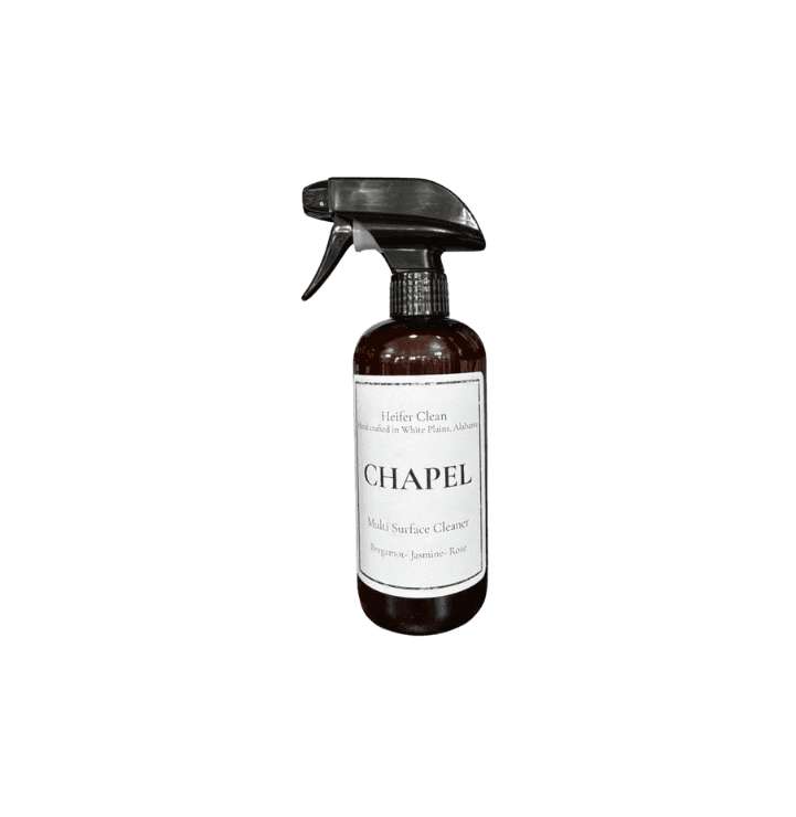 Heifer Clean Chapel multi surface cleaner with bergamot jasmine rose fragrance.