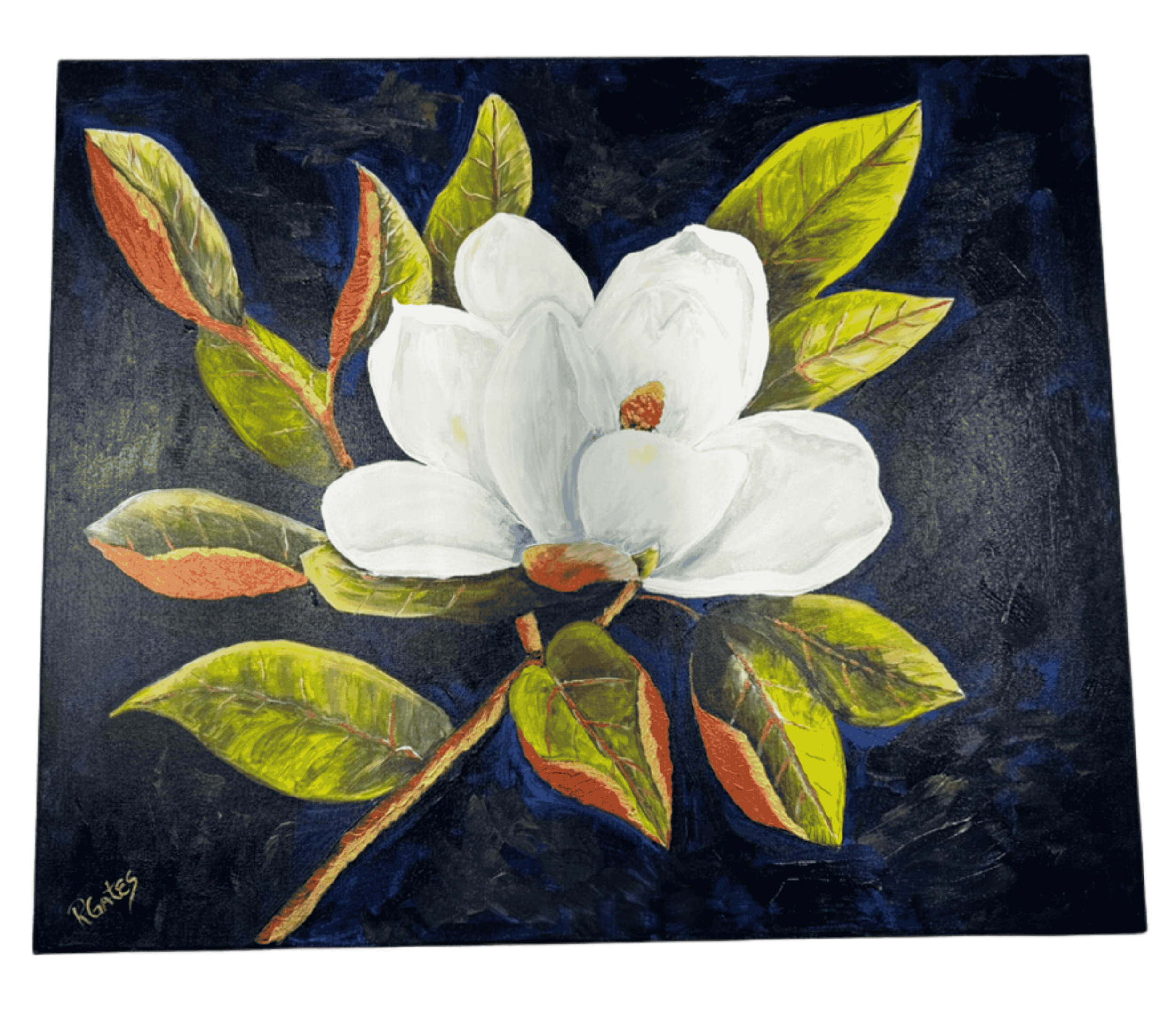 Magnolia Flower Painting — Original Acrylic by R. Gates