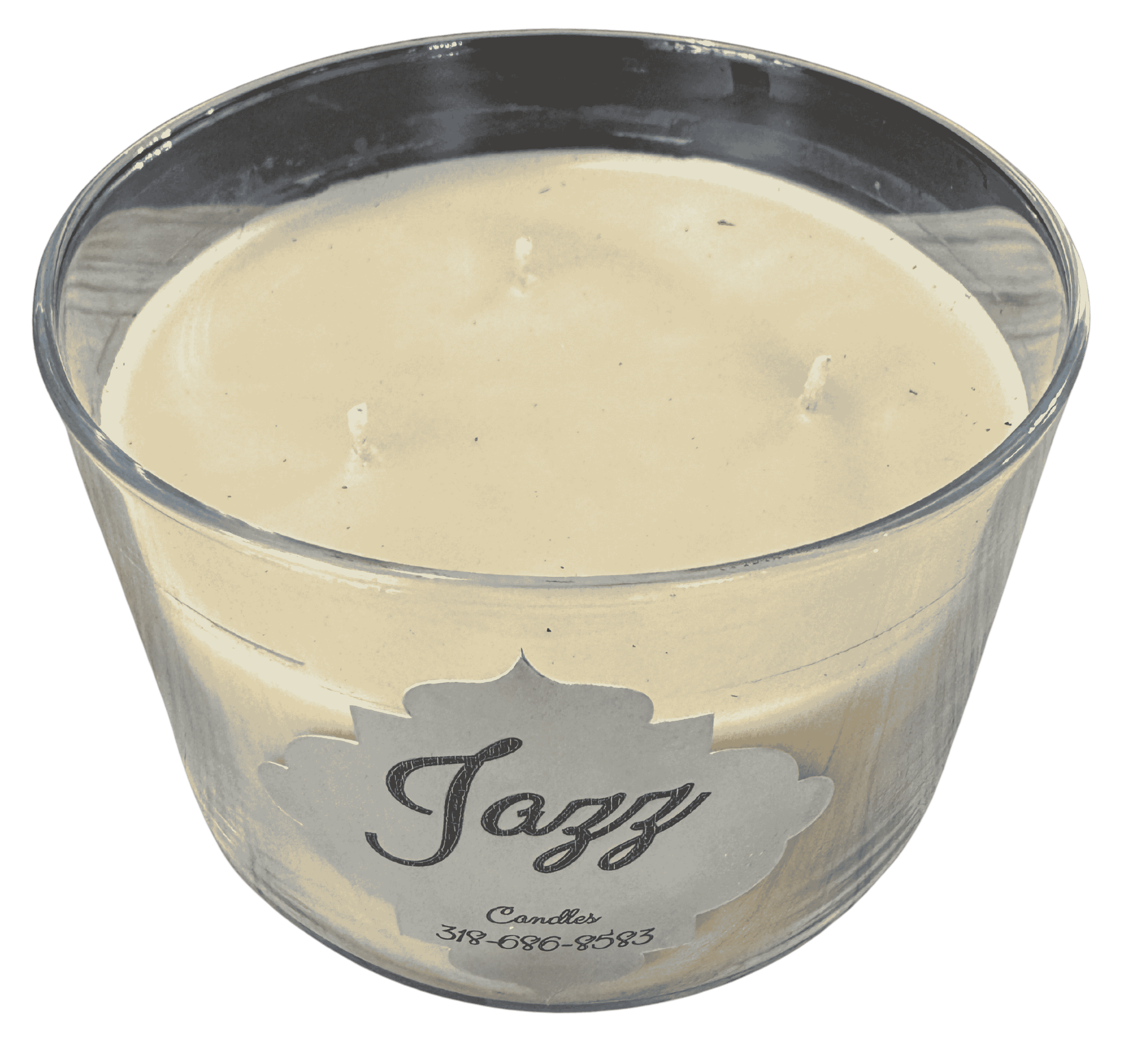 Mexican Vanilla — Jazz Candles Mexican Vanilla triple wick scented candle in clear glass jar.