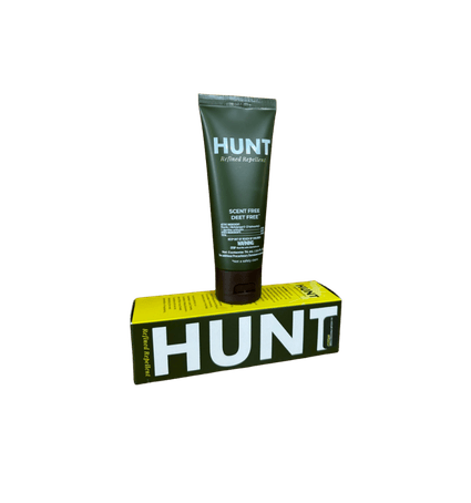 HUNT Refined Repellent DEET-free insect repellent lotion with 20% picaridin.