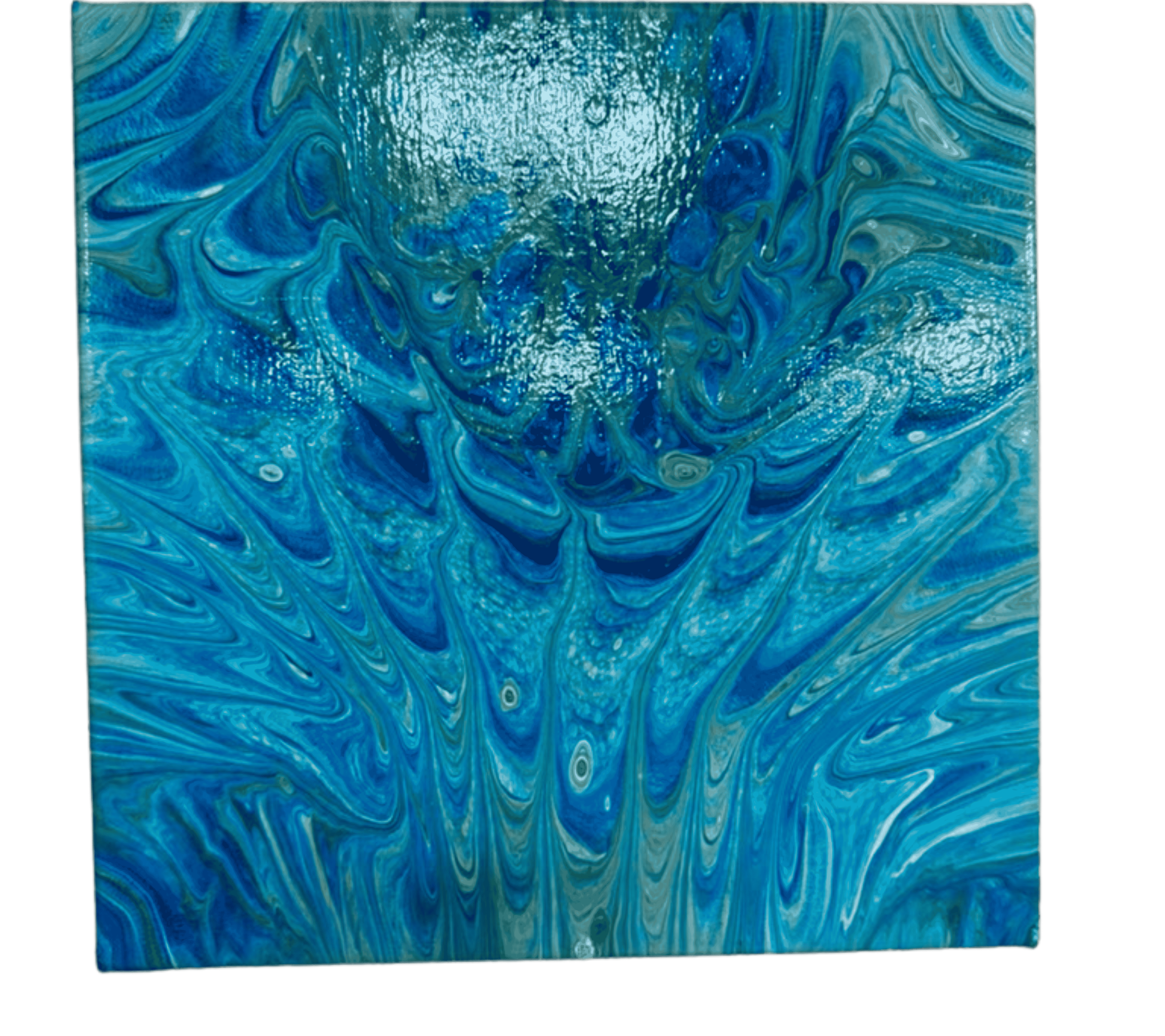 Blue Abstract Acrylic Pour Painting — R. Gates