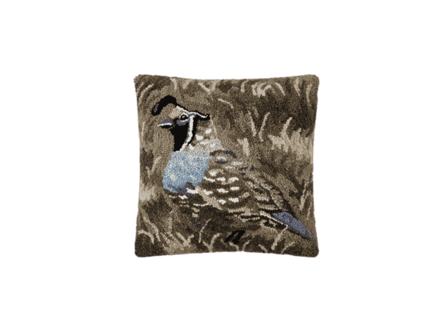 Quail Hooked Wool Throw Pillow — Peking Handicrafts