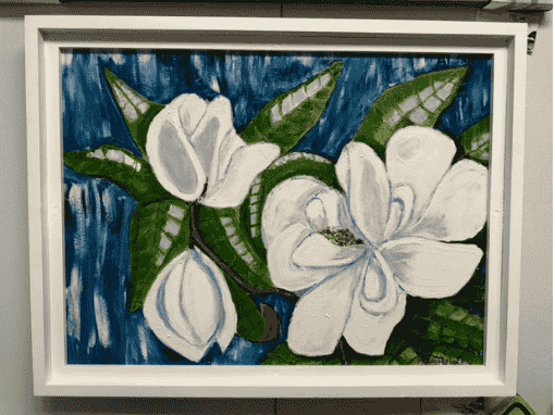 Southern Magnolia Blossoms — Acrylic Painting by Beverly Lafleur