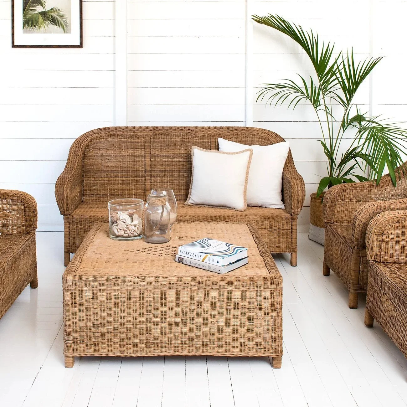 Hawthorne - Malawi Cane Console Coffee Table (Natural)