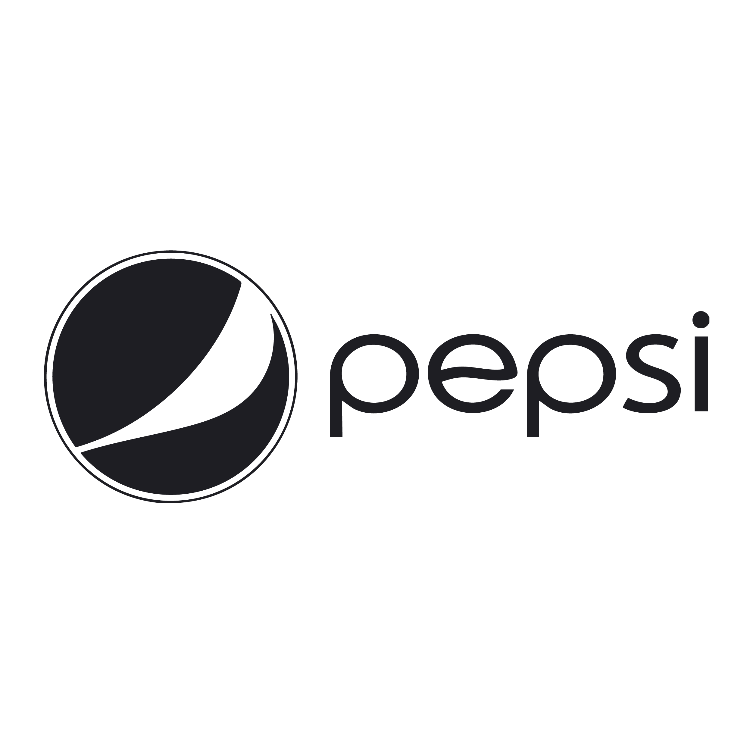 Pepsi logo in black.
