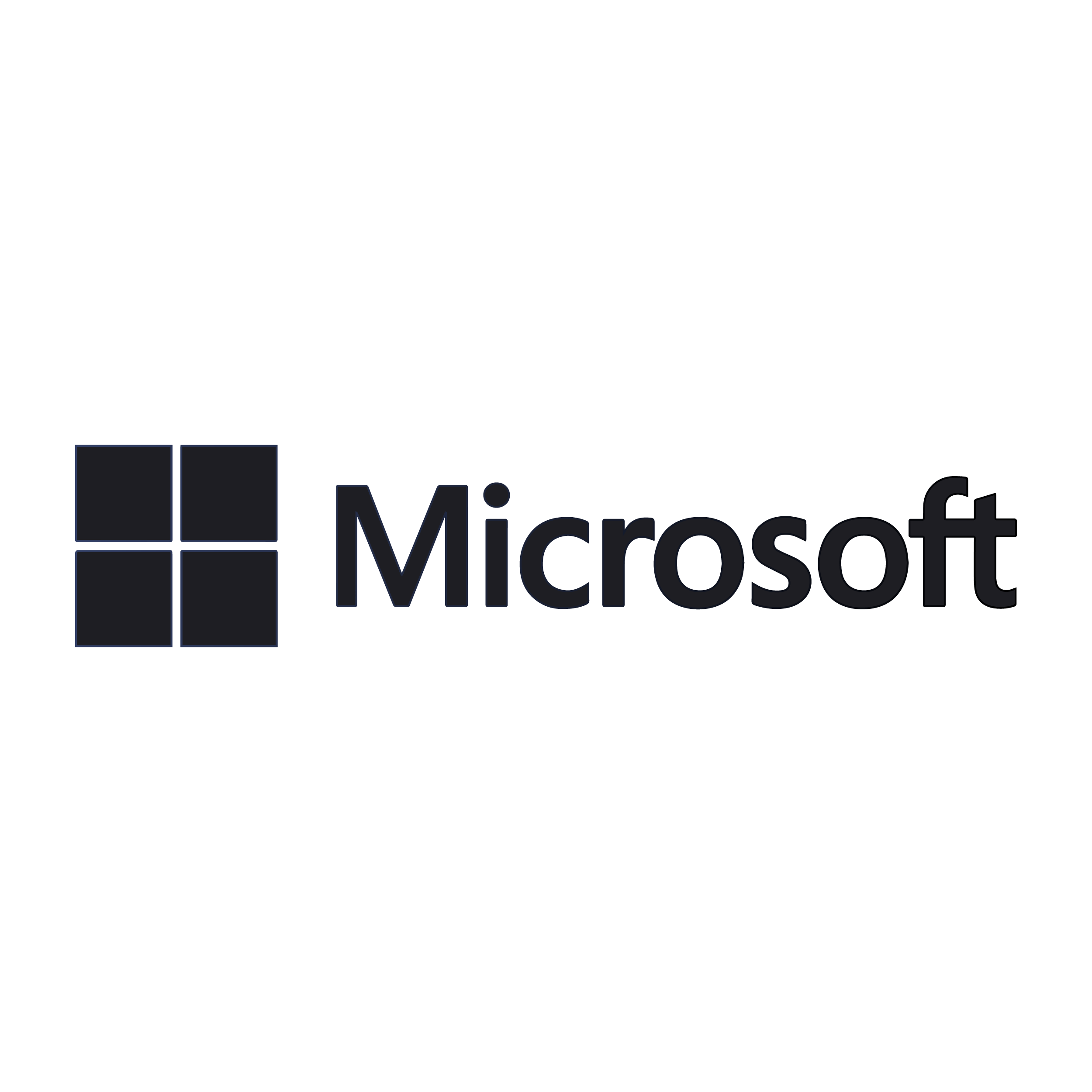 Microsoft logo in black.