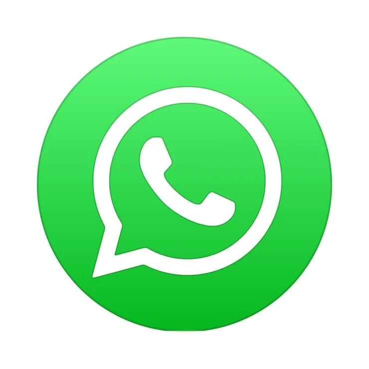 WhatsApp logo with a green circle and white phone inside a speech bubble.