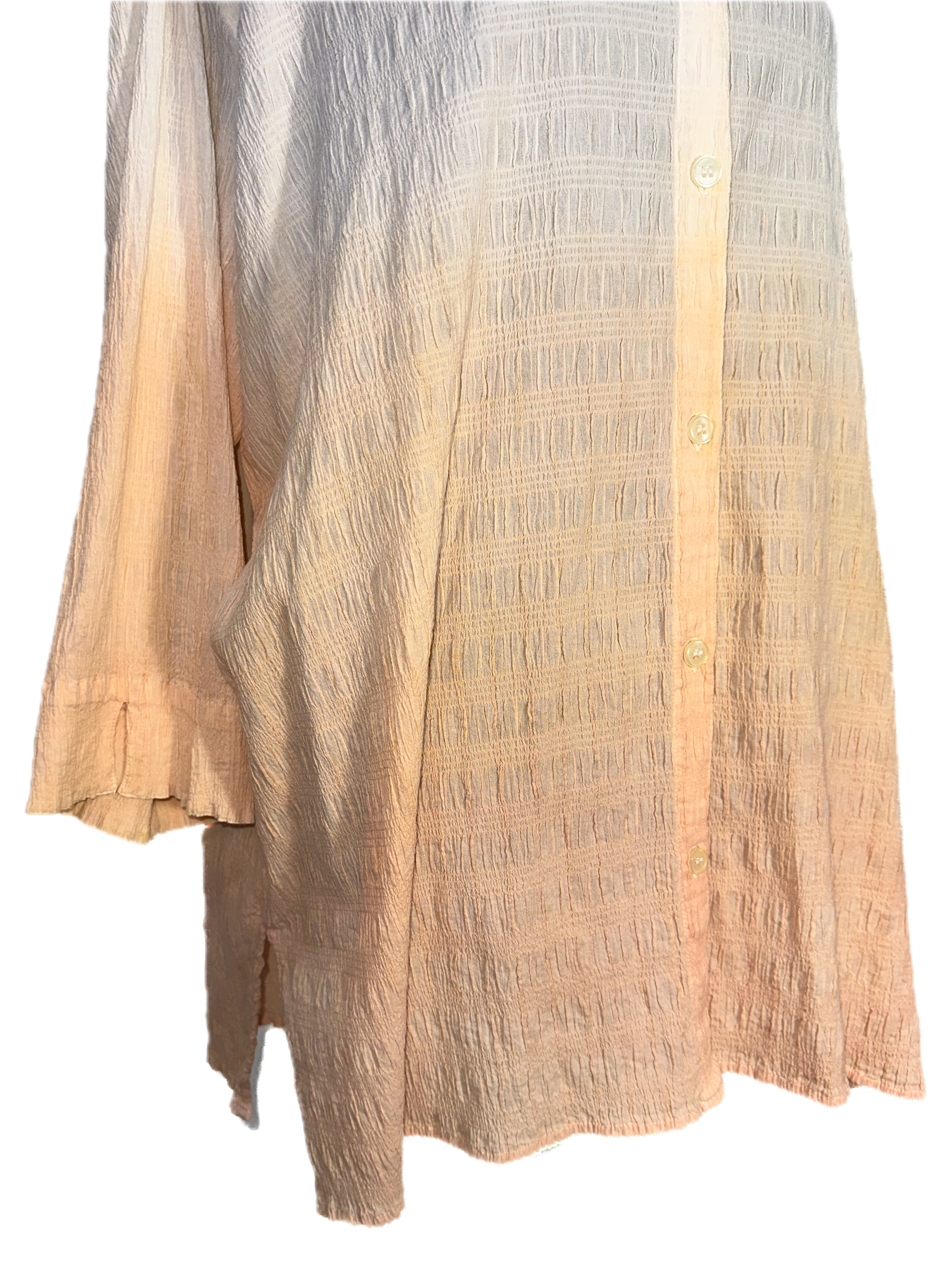 Cotton cardigan dyed with Annatto [tag size M]