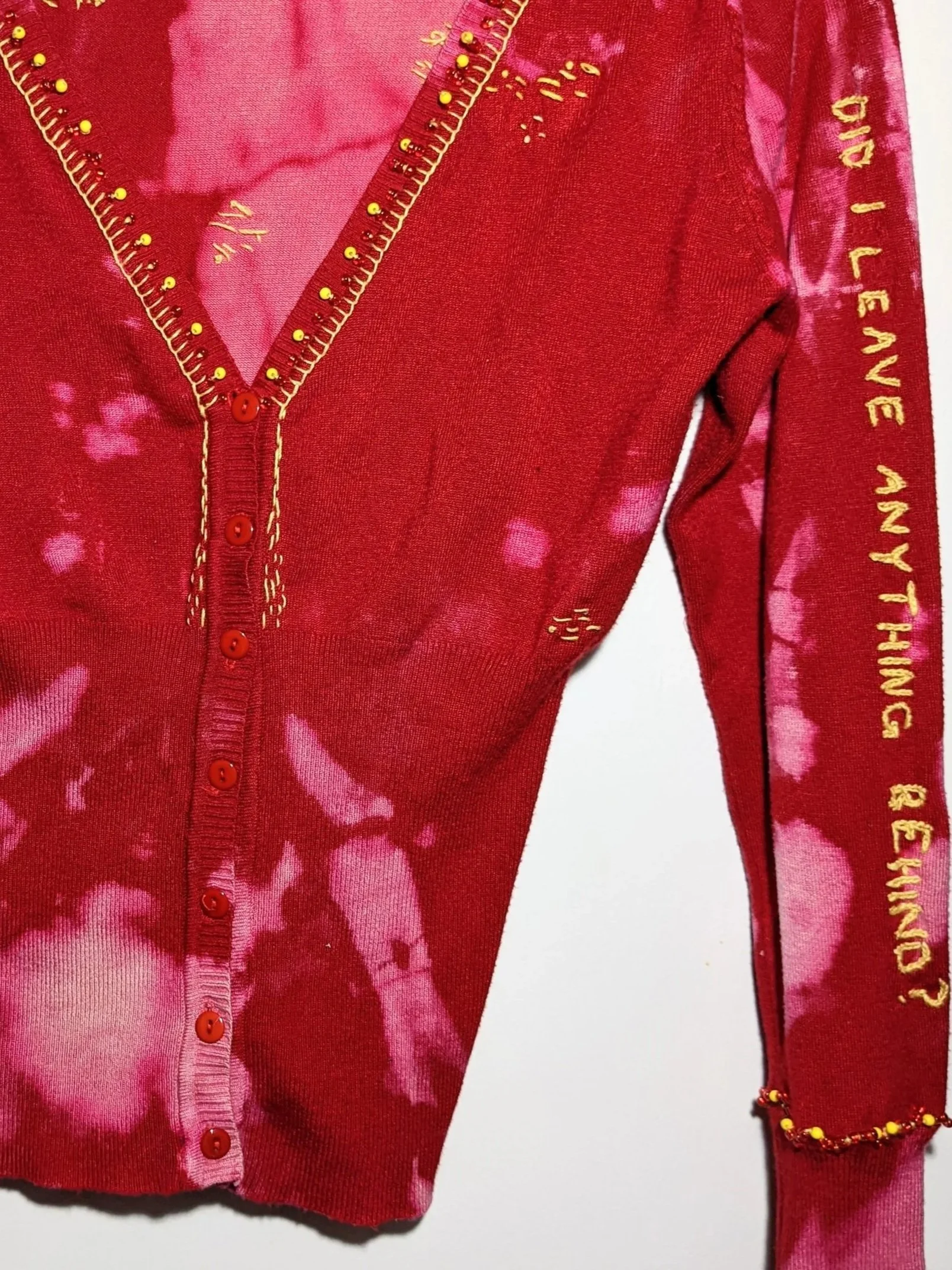 DID I LEAVE ANYTHING BEHIND? red long-sleeve top [tag size S]