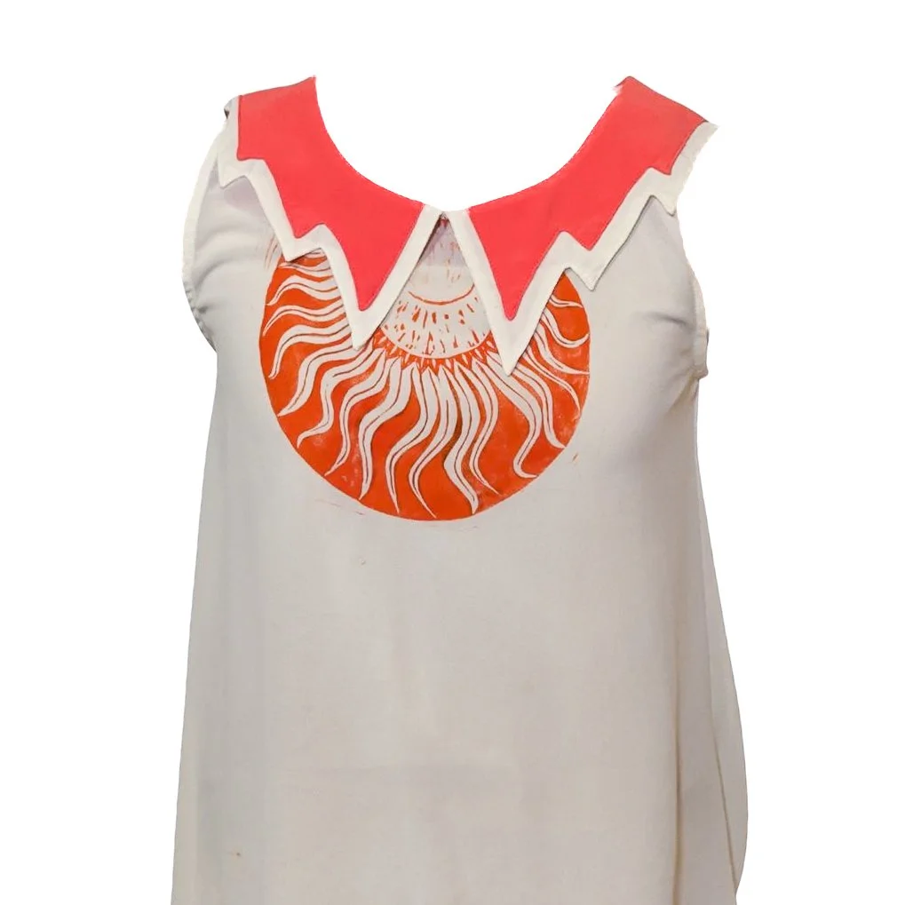 Valley Sol print on sleeveless top