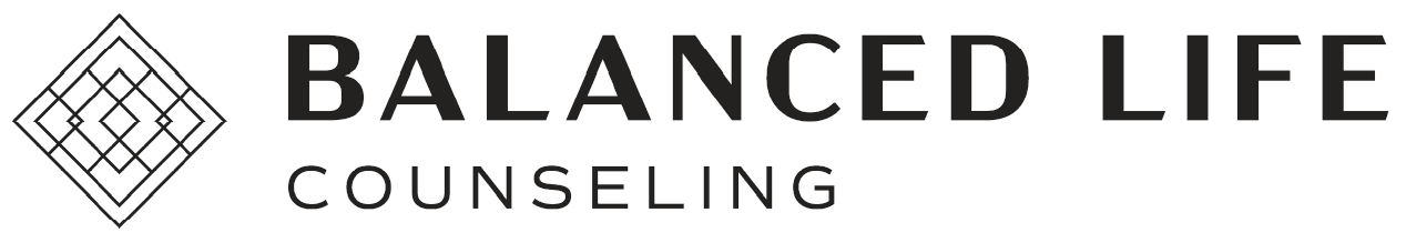Balanced Life Counseling logo with a geometric design and text.