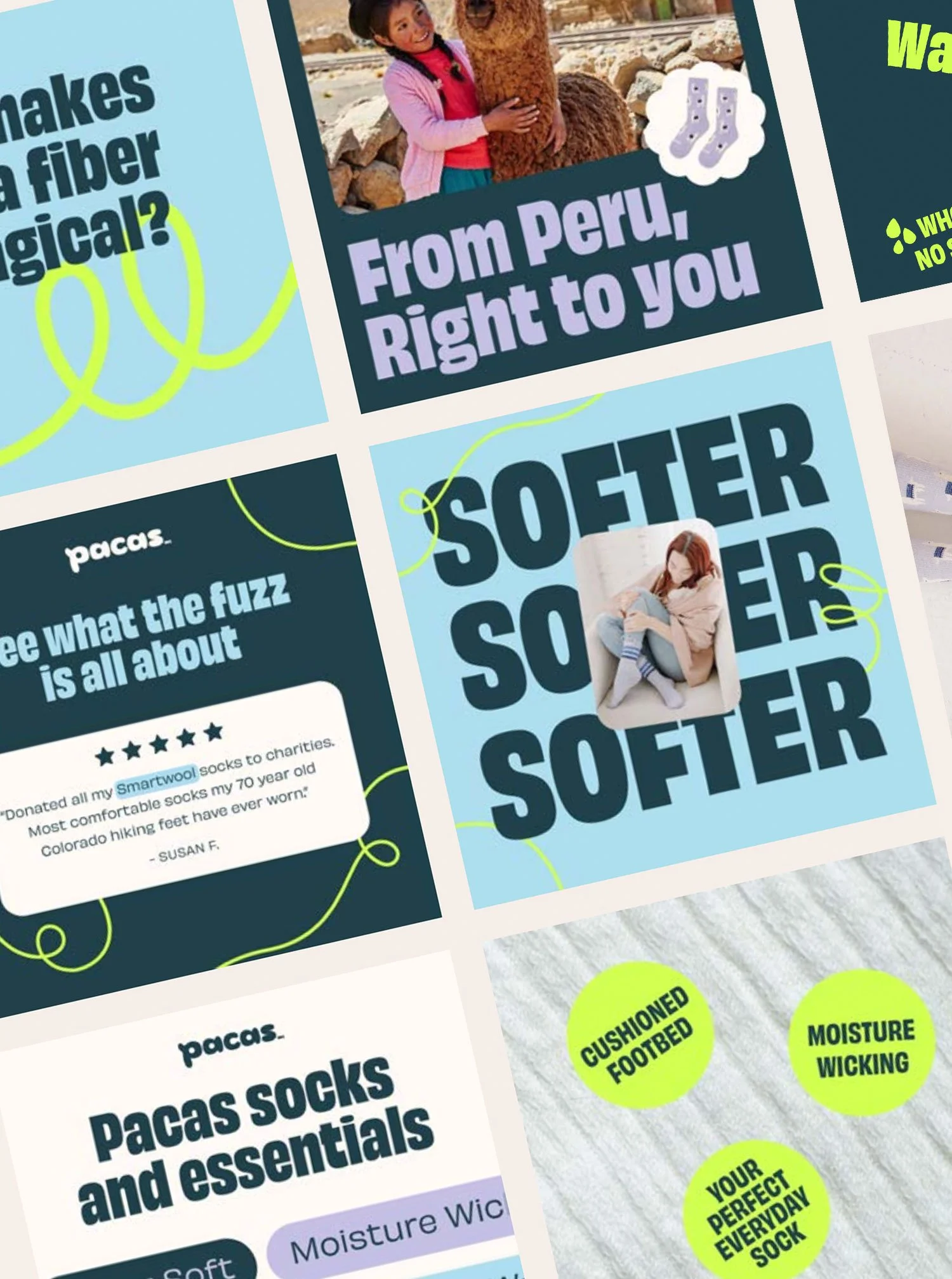 Pacas socks social posts