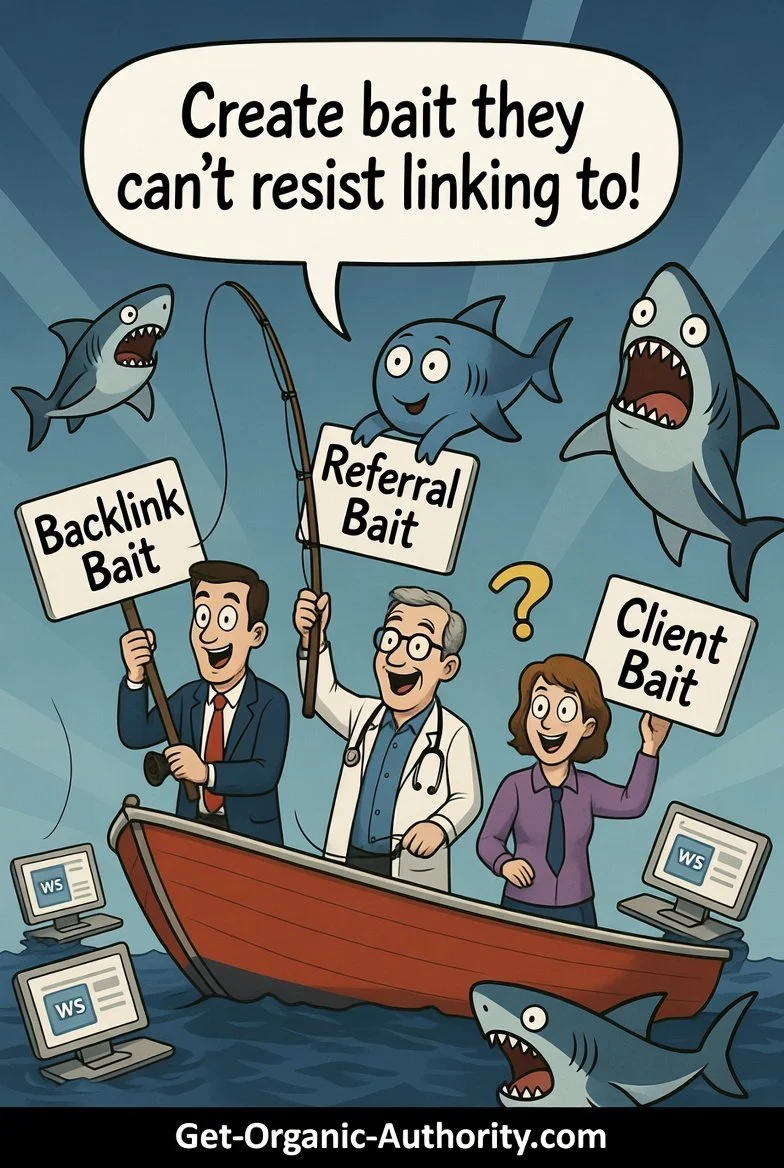 “The Backlink Bait Library: How Lawyers, Doctors, and Therapists Create Resources Other Sites Actually Want to Link To.”