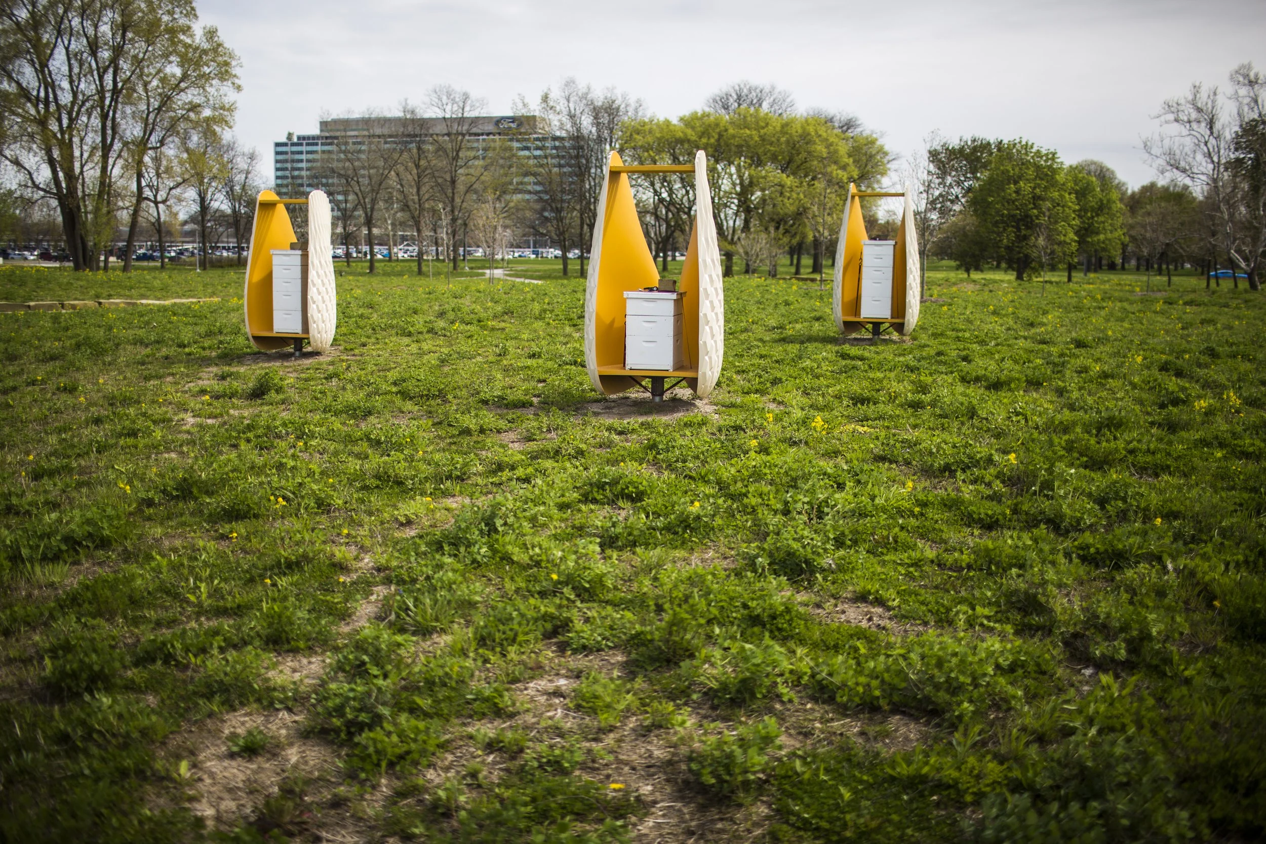  A collection of images featuring candid, editorial and documentary photography showcasing the philanthropic work being done by Ford Motor Co. with beekeepers and pollinators in Dearborn and Detroit, Michigan 