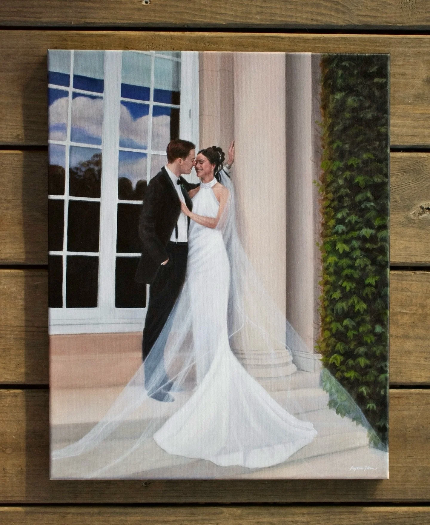 James &amp; Kristen 💍🤍
16x20&rdquo; acrylic 🎨 

#commission #weddingpainting #acrylicpainting #liveweddingpainting  #liveweddingpainter