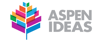 Colorful tree-shaped logo with the text 'ASPEN IDEAS' beside it.
