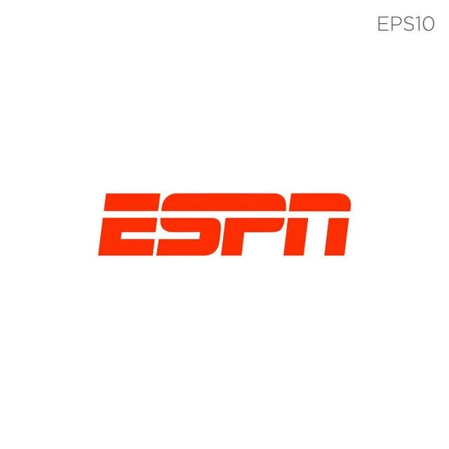 Red ESPN logo on a white background.