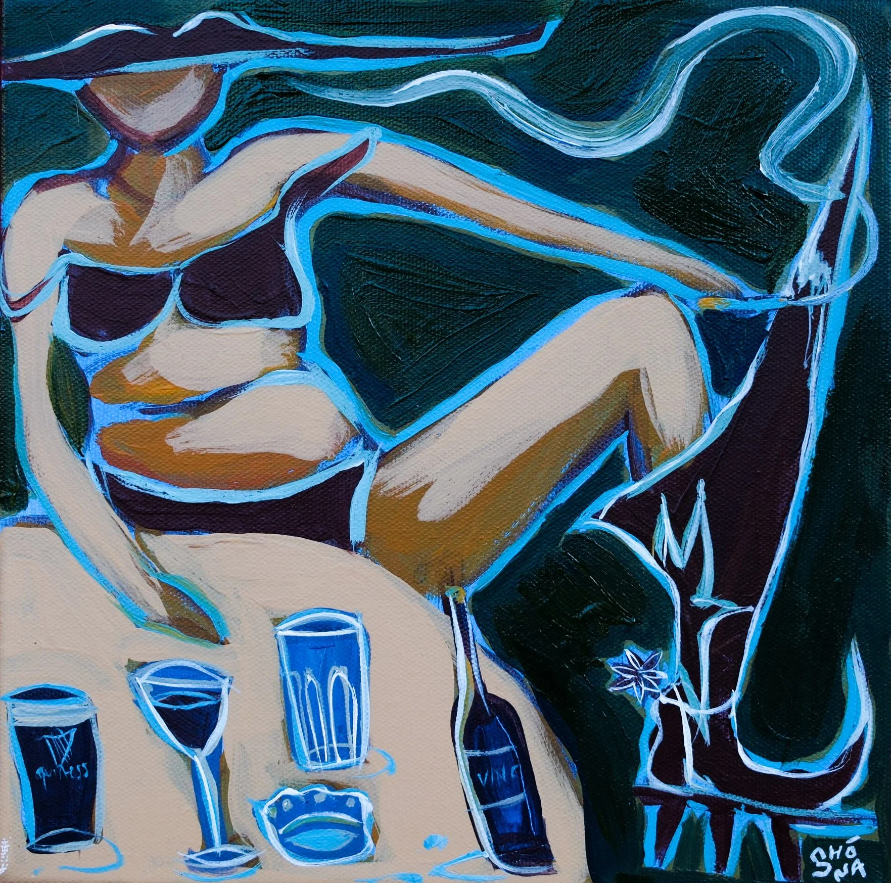 'Even cowgirls get the blues III' 25x25cm - available