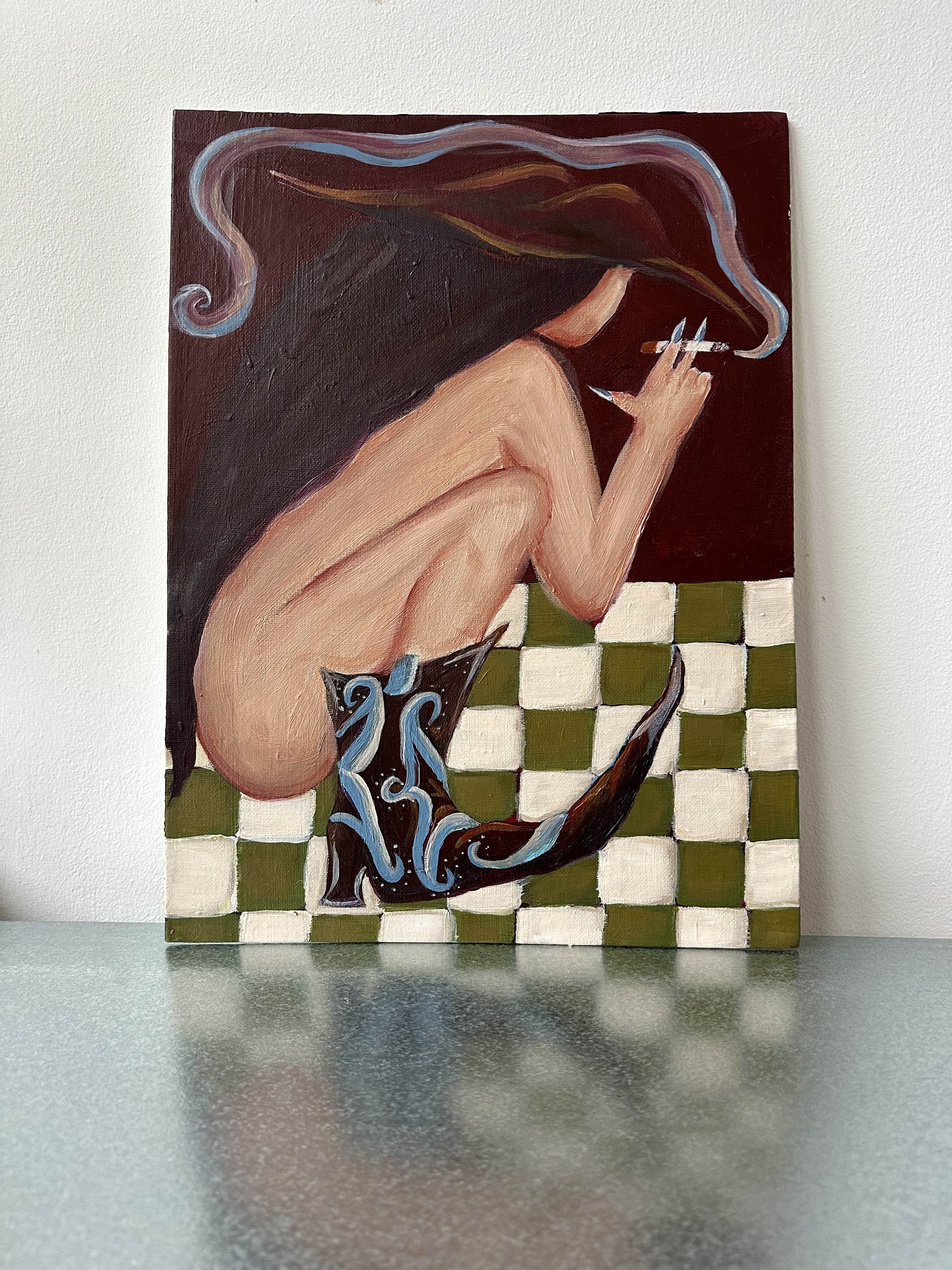 'she's got a smoking gun' 
acrylic on canvas 