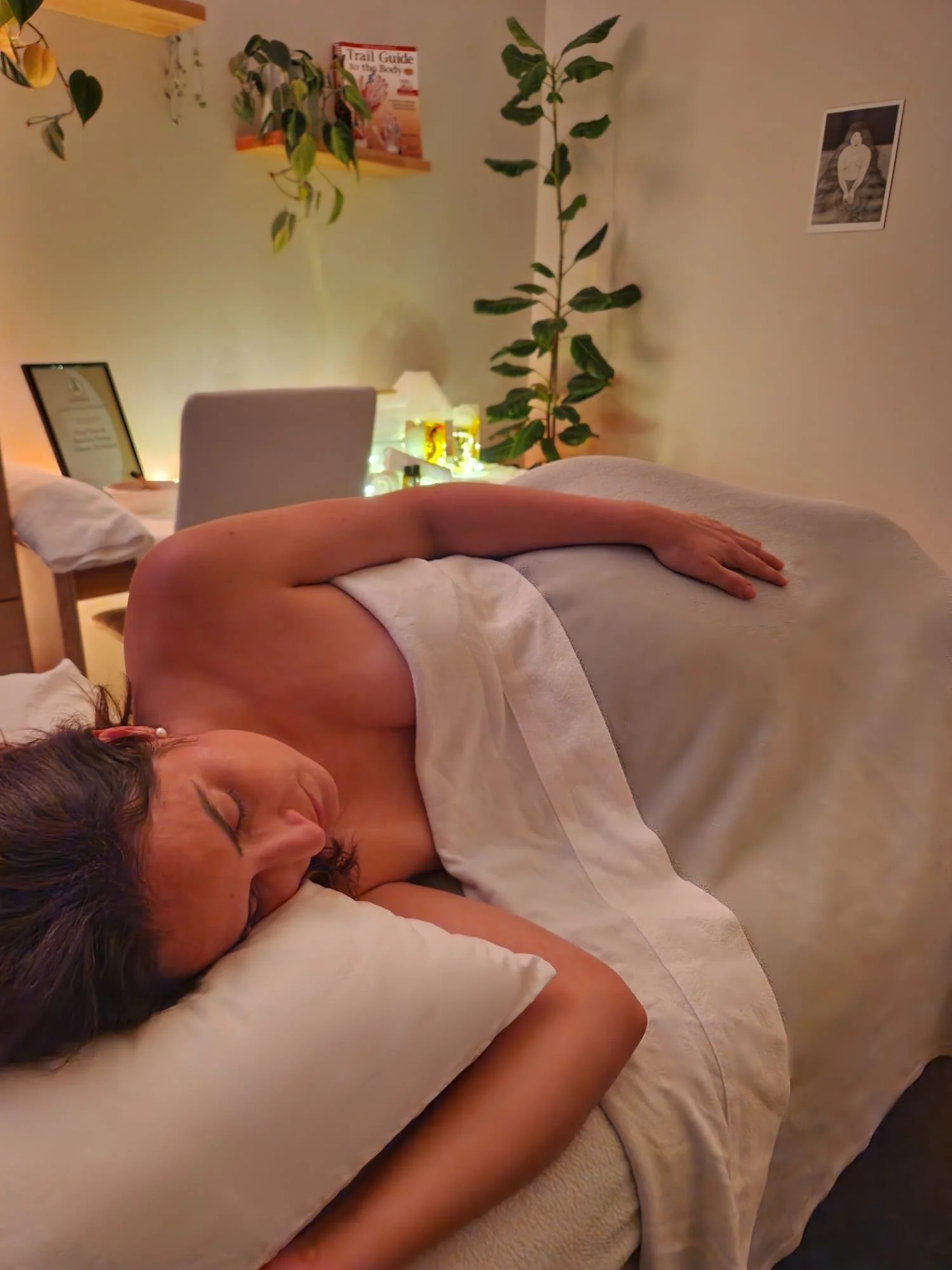 on side)Pregnancy massage for expectant mothers at New Moon Wellness Christchurch