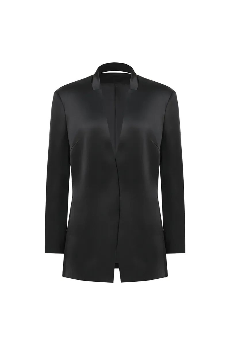 Manon Silk Open-Front Blazer