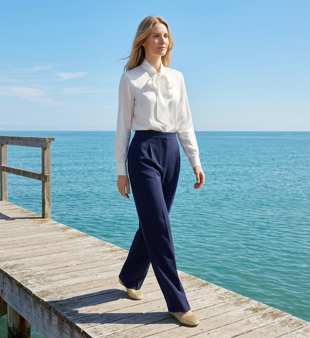 Firefly_Gemini Flash_model walking with sea and blue background 503599.png