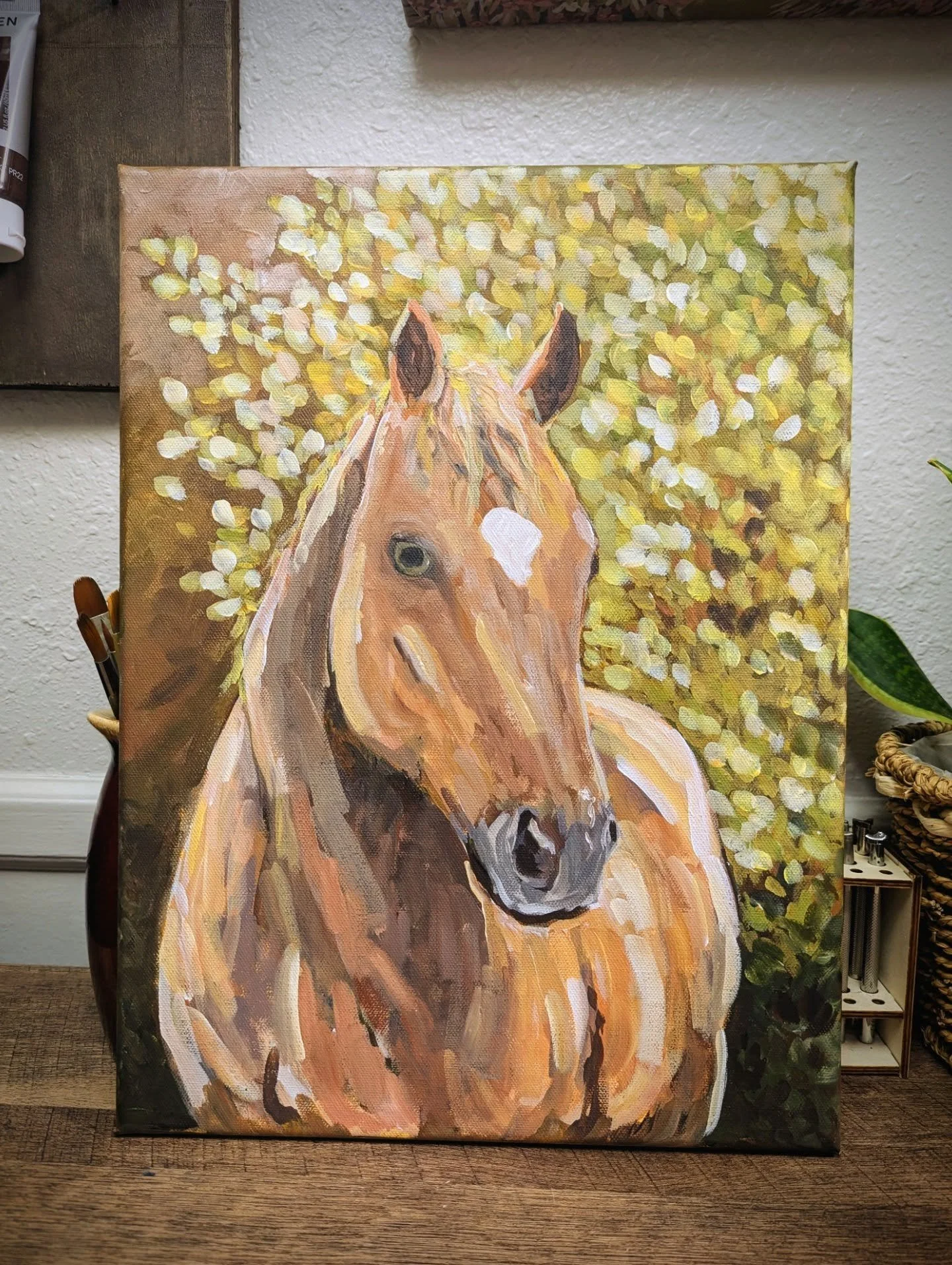 Custom painting requested by a fellow pasturemate to surprise her husband for his birthday. He has NO idea. SUPER excited to pass this on to it's new home!

✨If you're interested in getting a custom painting done message me or contact me on my websit