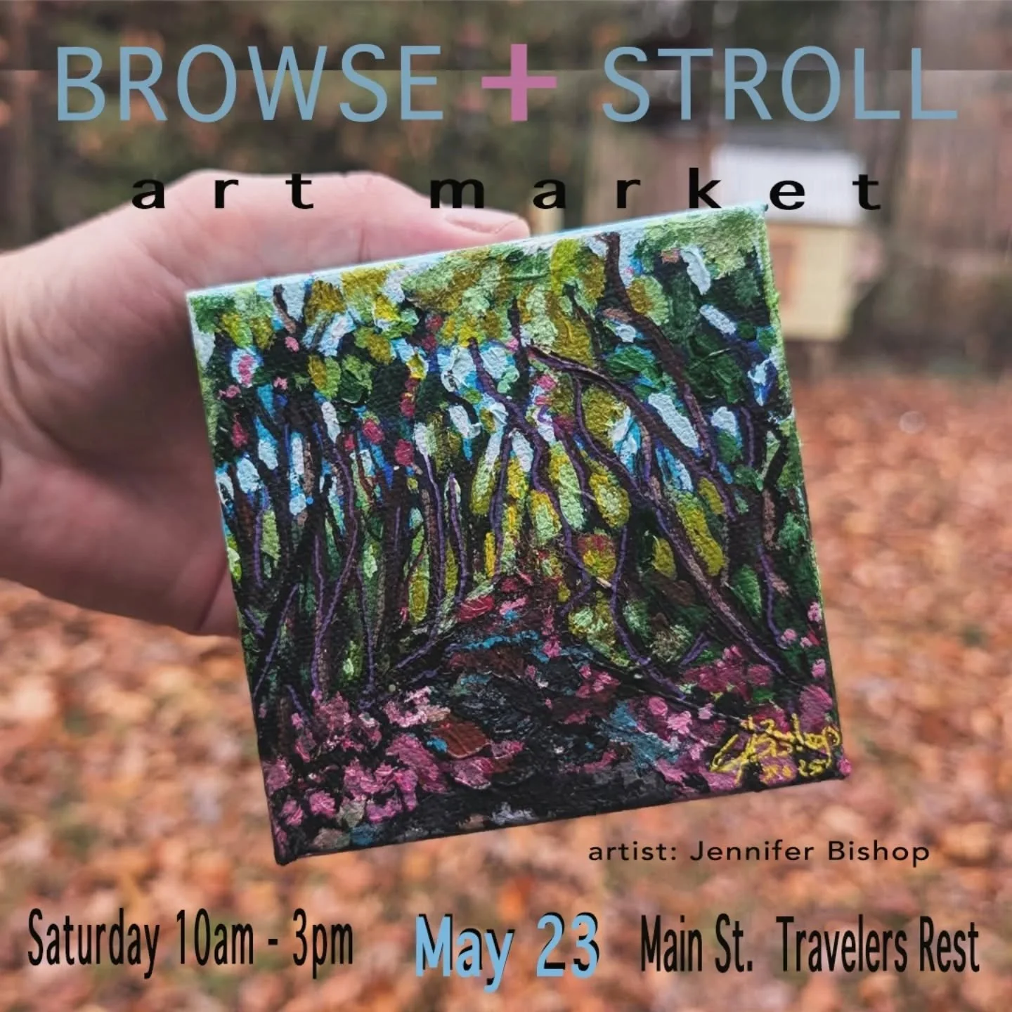If you're needing a good family outing this is it! This is an art market with local creators all along the Swamp Rabbit. I'm sooo excited to participate! I'll have new paintings and leather goods I've worked hard on! Come support me and other locals!