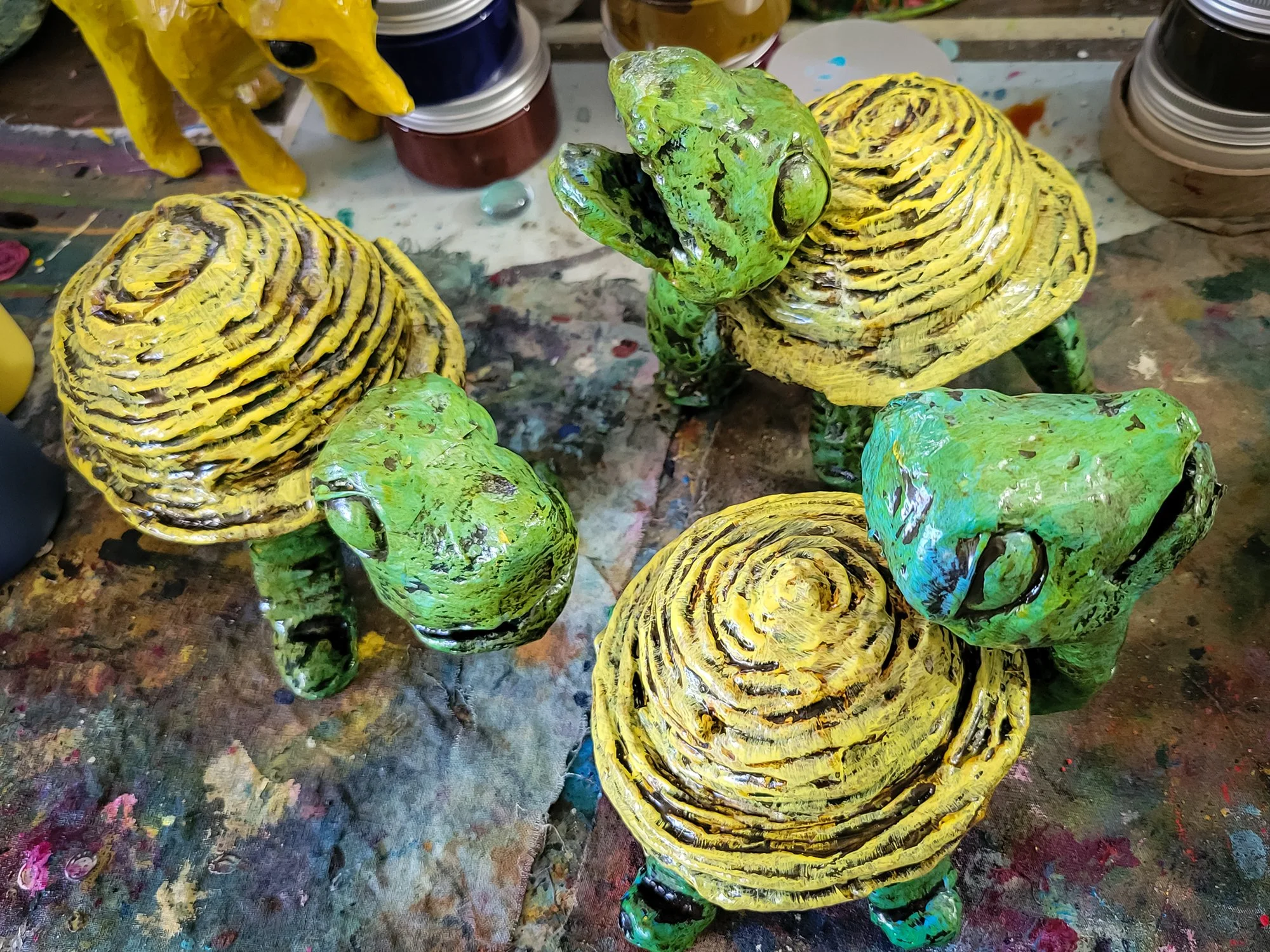 yellow hat turtles - work in progress