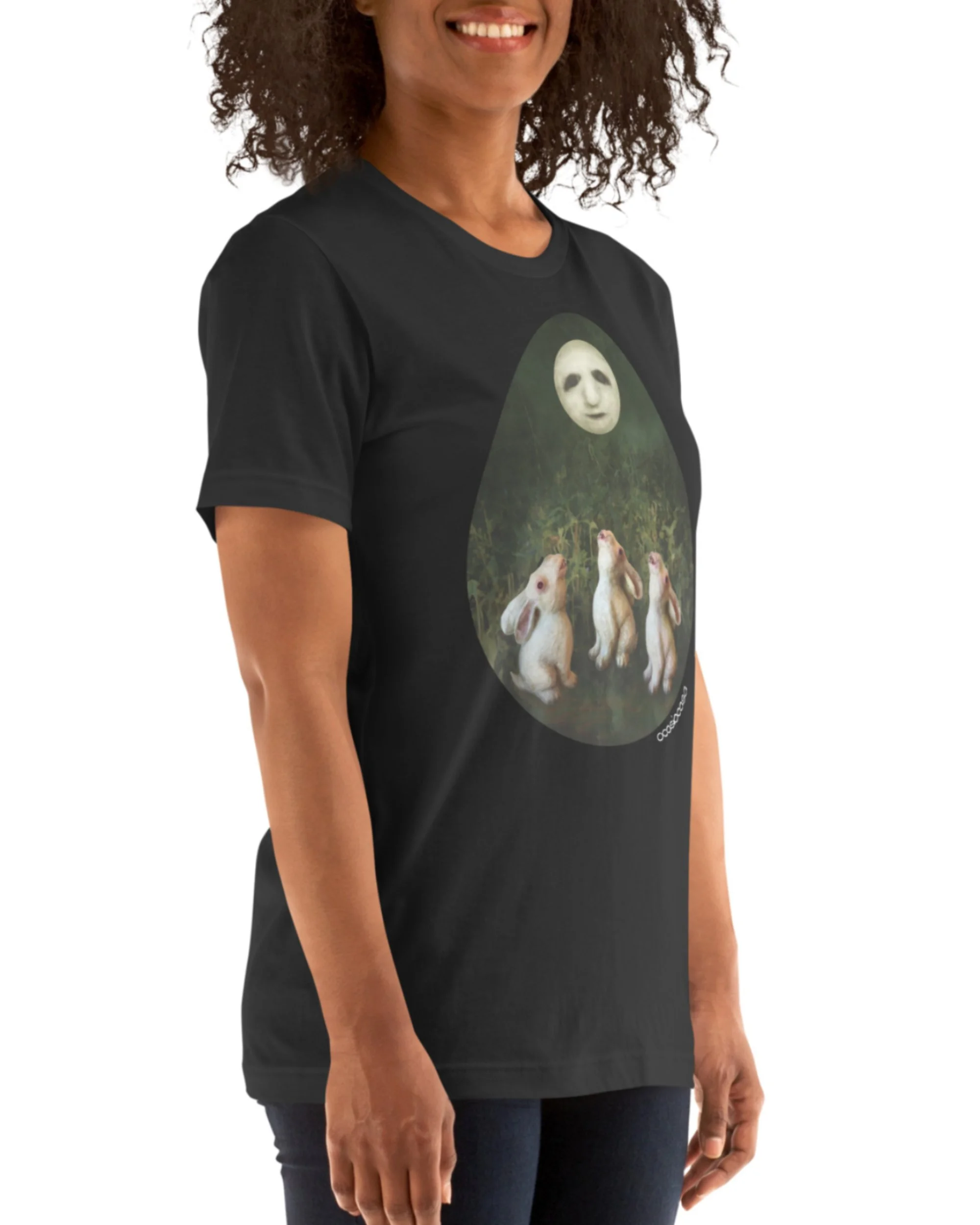 rabbit howls dark grey unisex t shirt 4.jpg