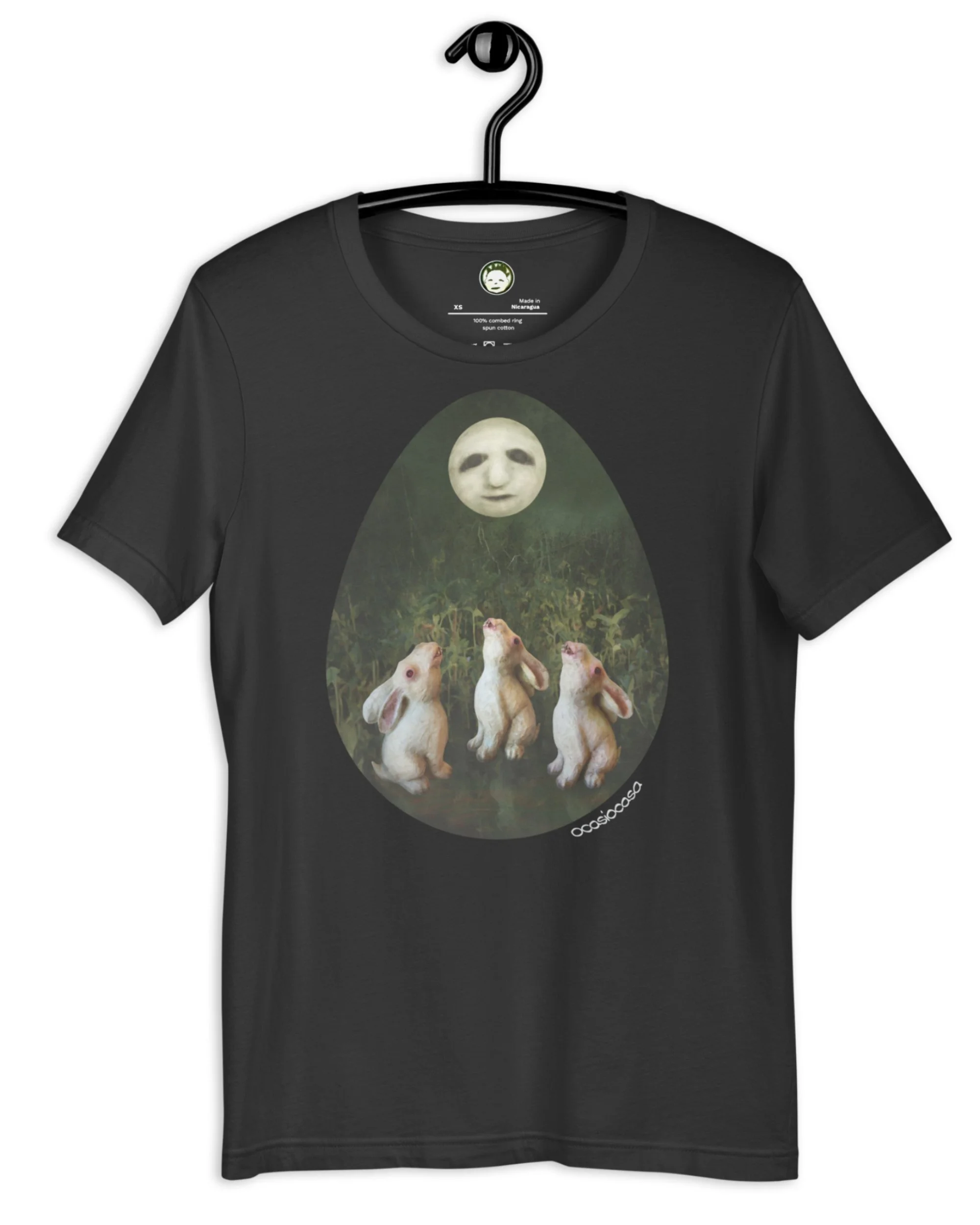 rabbit howls dark grey unisex t shirt 3.jpg
