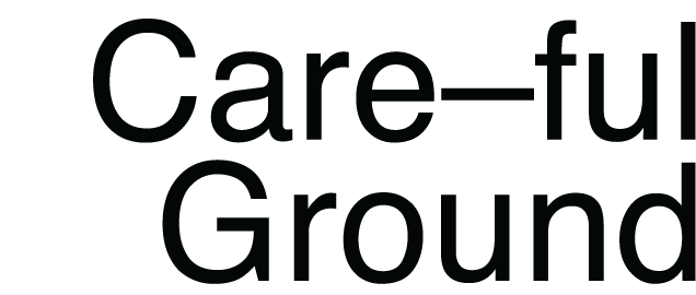 Text image with the message 'Careful Ground' in large, dark font on a black background.