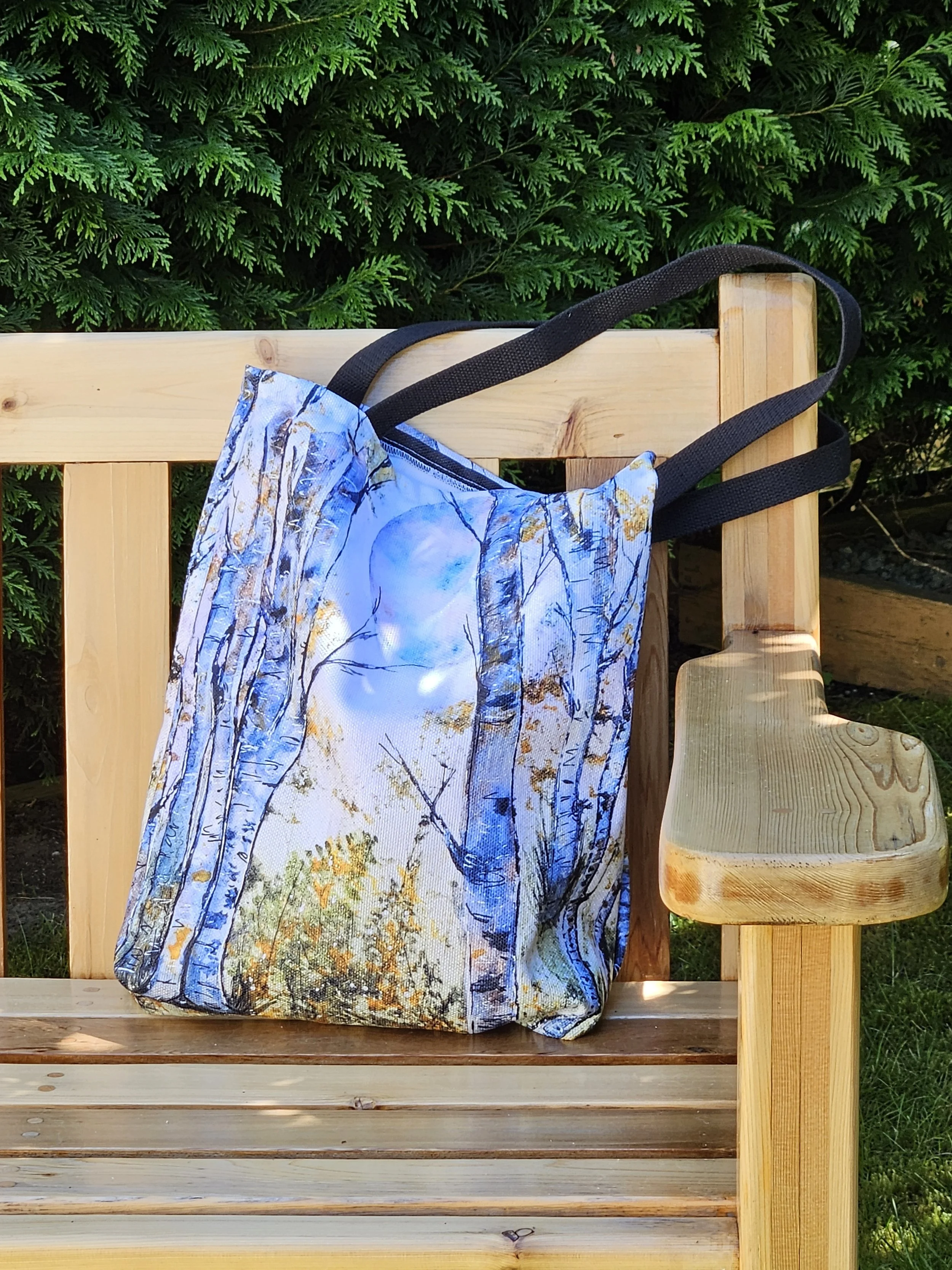 Moon and Birch (small tote bag)