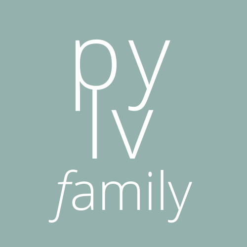 Text that says "family" with the letters P, Y, L and V arranged vertically above it.