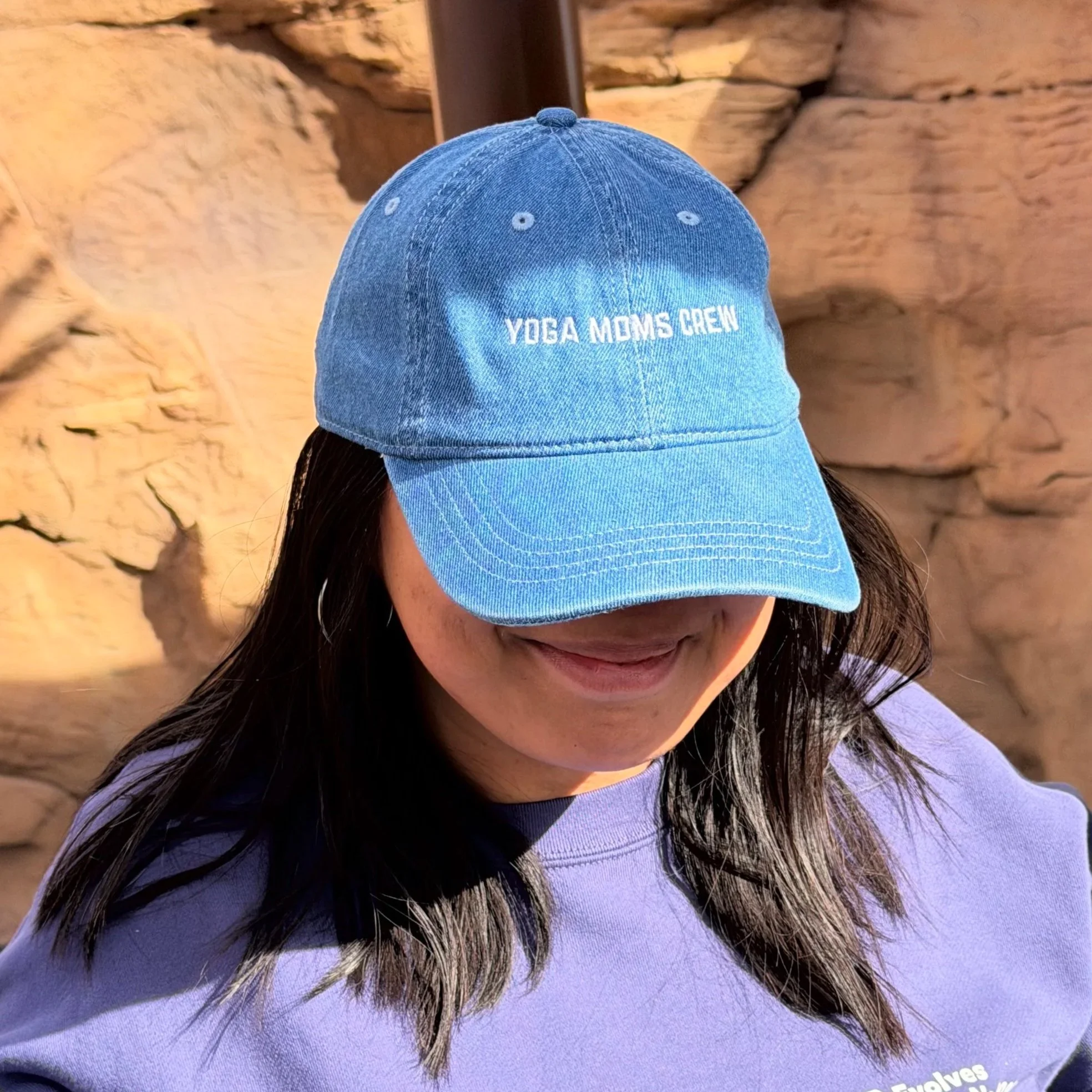 Yoga Moms Crew Denim Embroidered Hat