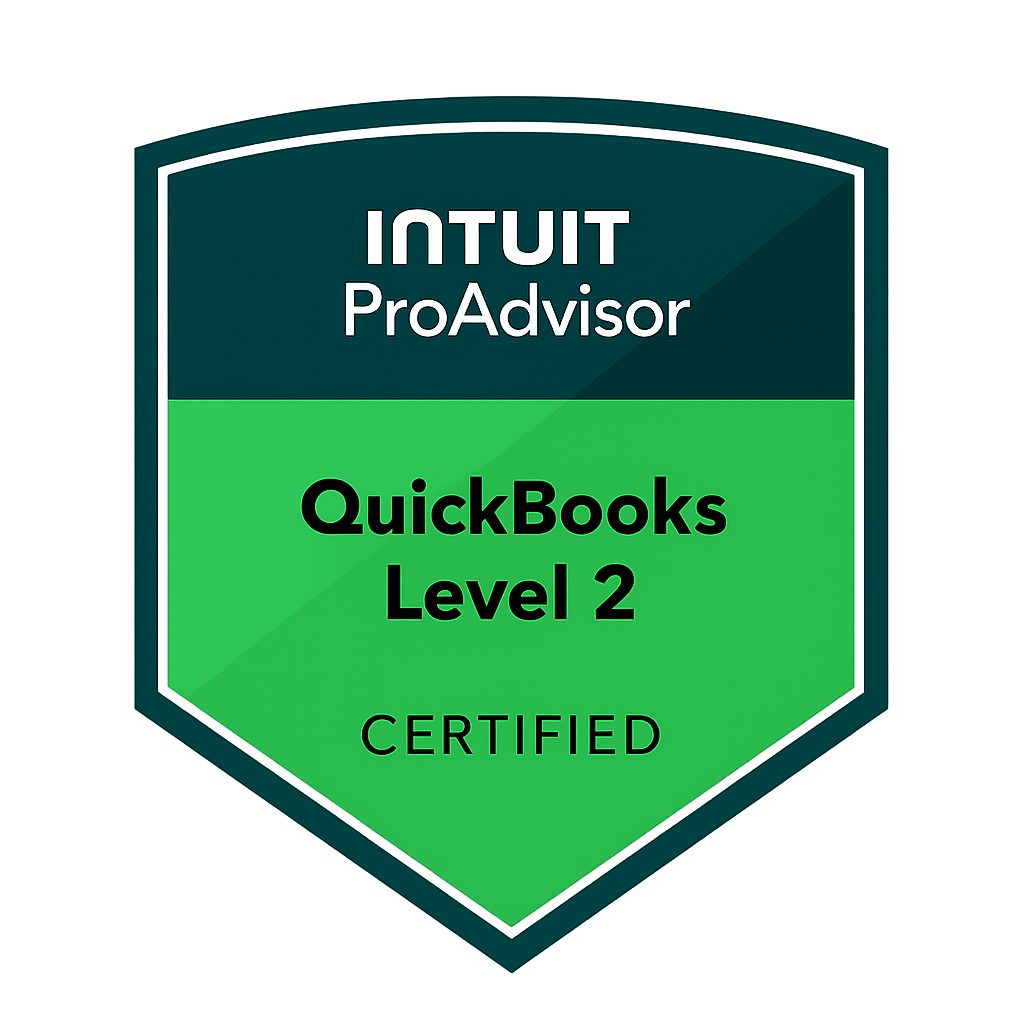 Quickbooks Level 2 ProAdvisor Certified Badge