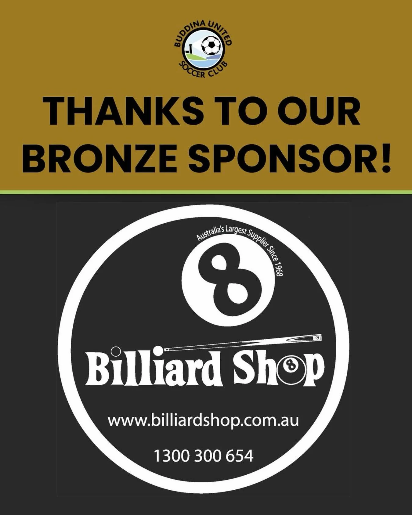 @billiardshop you rack our world. 😉

On a serious note though, thank-you for supporting our club as a bronze sponsor for seasons 2026-2028. Your support will allow our club to grow and make our community stronger for it. 💪

Let&rsquo;s support thos