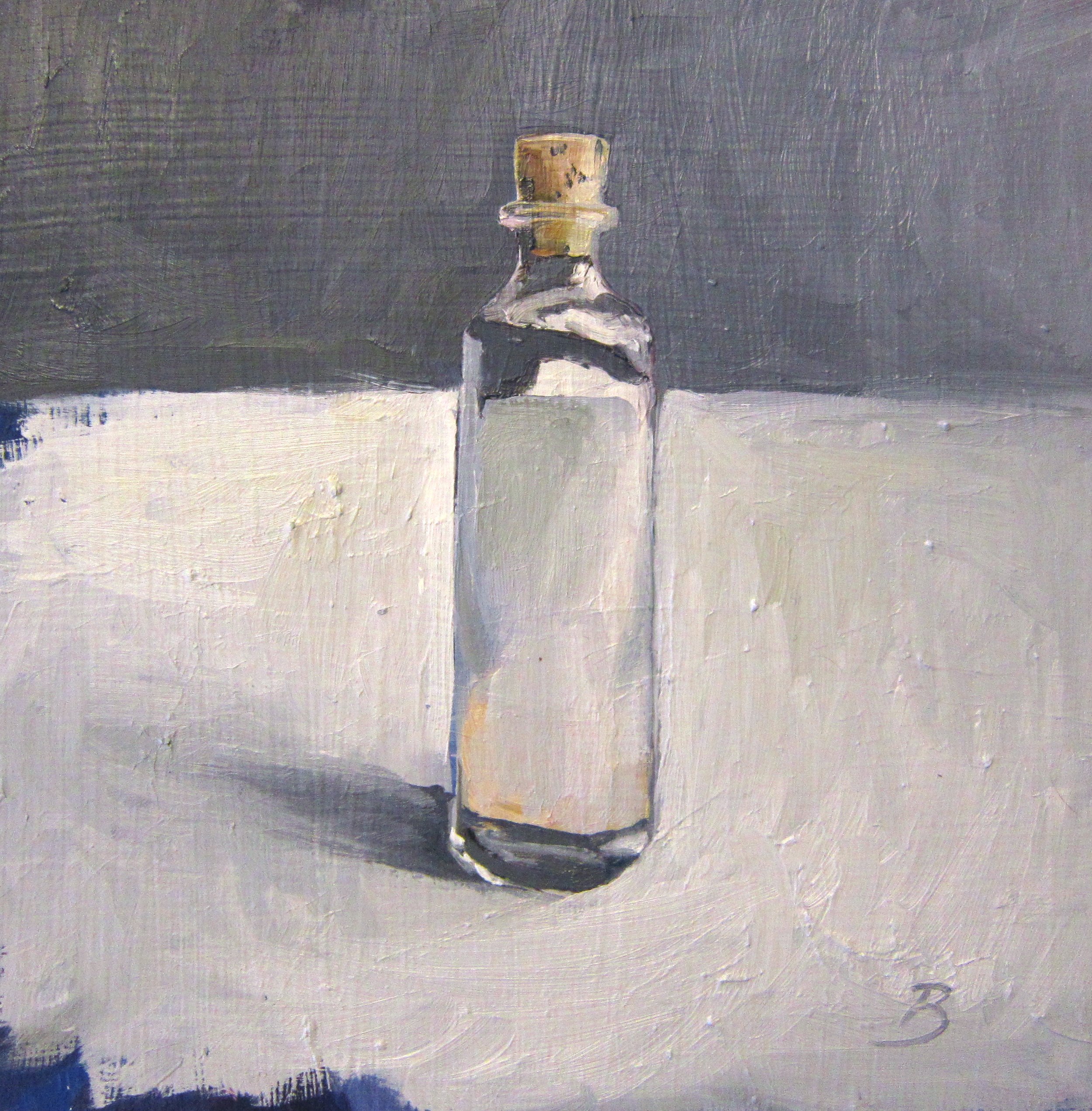 Glass Bottle, 8 x 8, Oil on Wood Panel