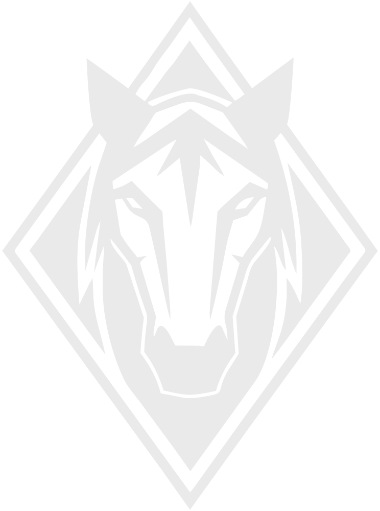 A stylized black and white illustration of a stallion, the logo mark of The J. Bock Firm.