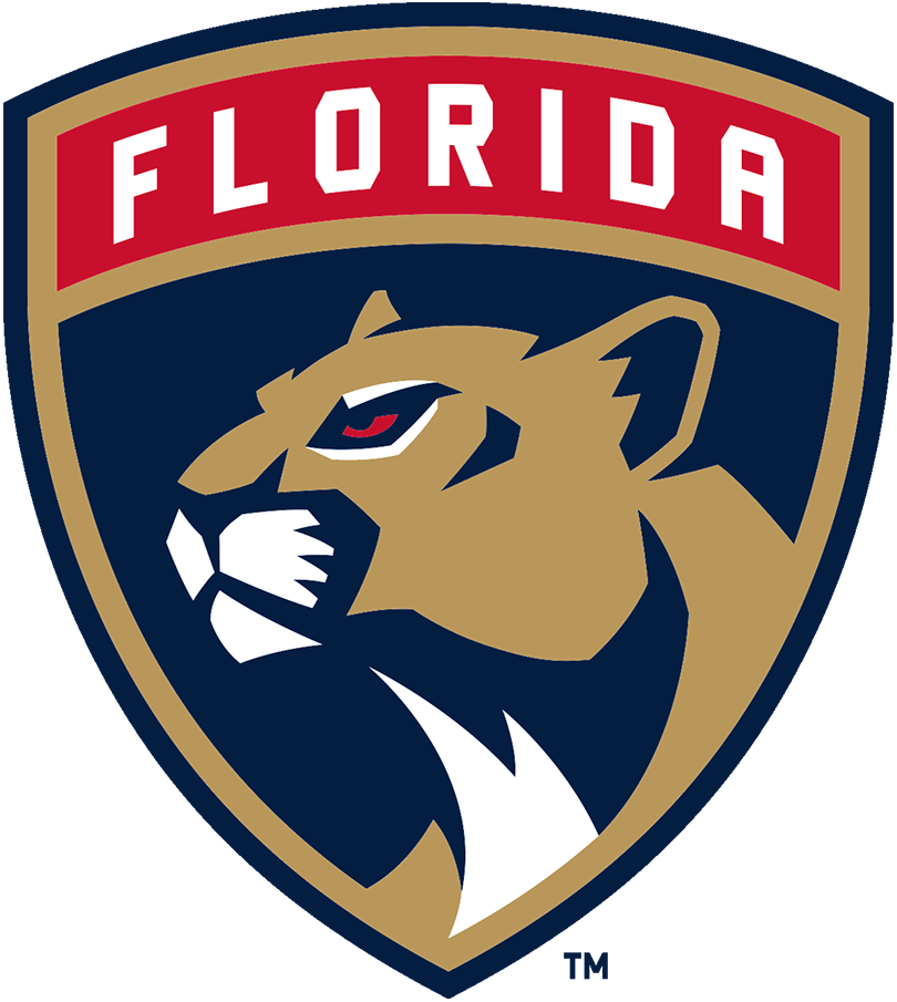 Logo of the Florida Panthers hockey team, featuring a panther's head in profile with red eyes and the word "Florida" above it.